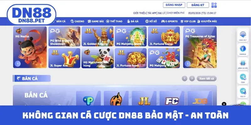 Không gian cá cược DN88 bảo mật - an toàn