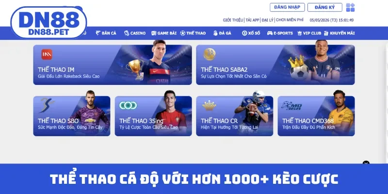 Thể thao cá độ với hơn 1000+ kèo cược